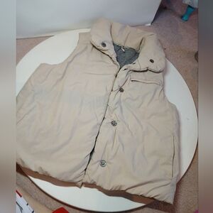 Free People Beige Puffer Vest Size M